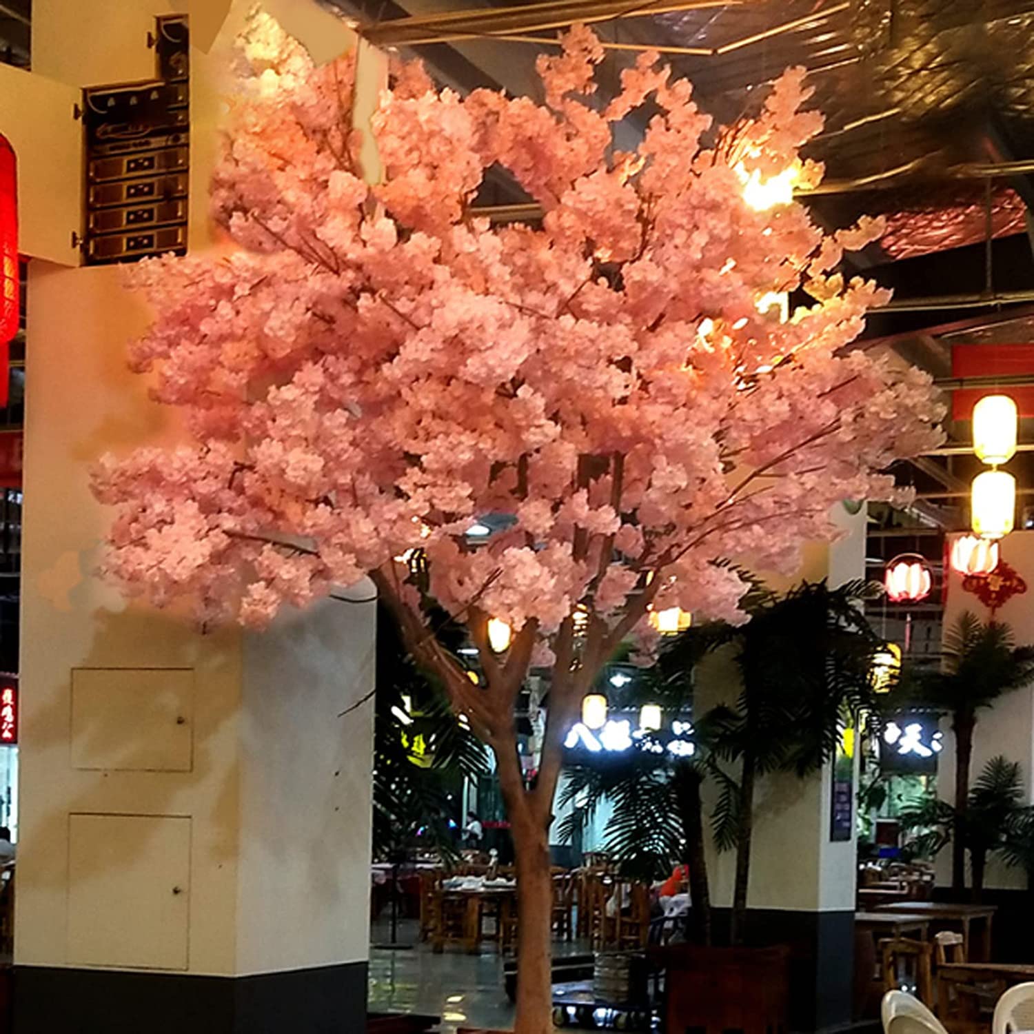 造花 1.2mの人工のまっすぐな枝 シャンパン色 桜の木 Amazon.co.jp: 人工桜 木 シャンパン 桜 ツリー アーチ ピンク